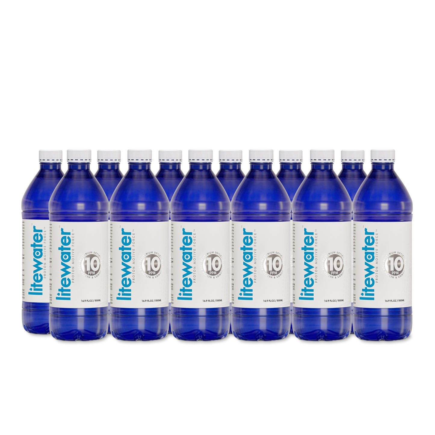 Litewater™ 10 ppm Deuterium Depleted Water - 0.5 L / 16.9 fl. oz., PET Plastic Bottles (Case of 12)