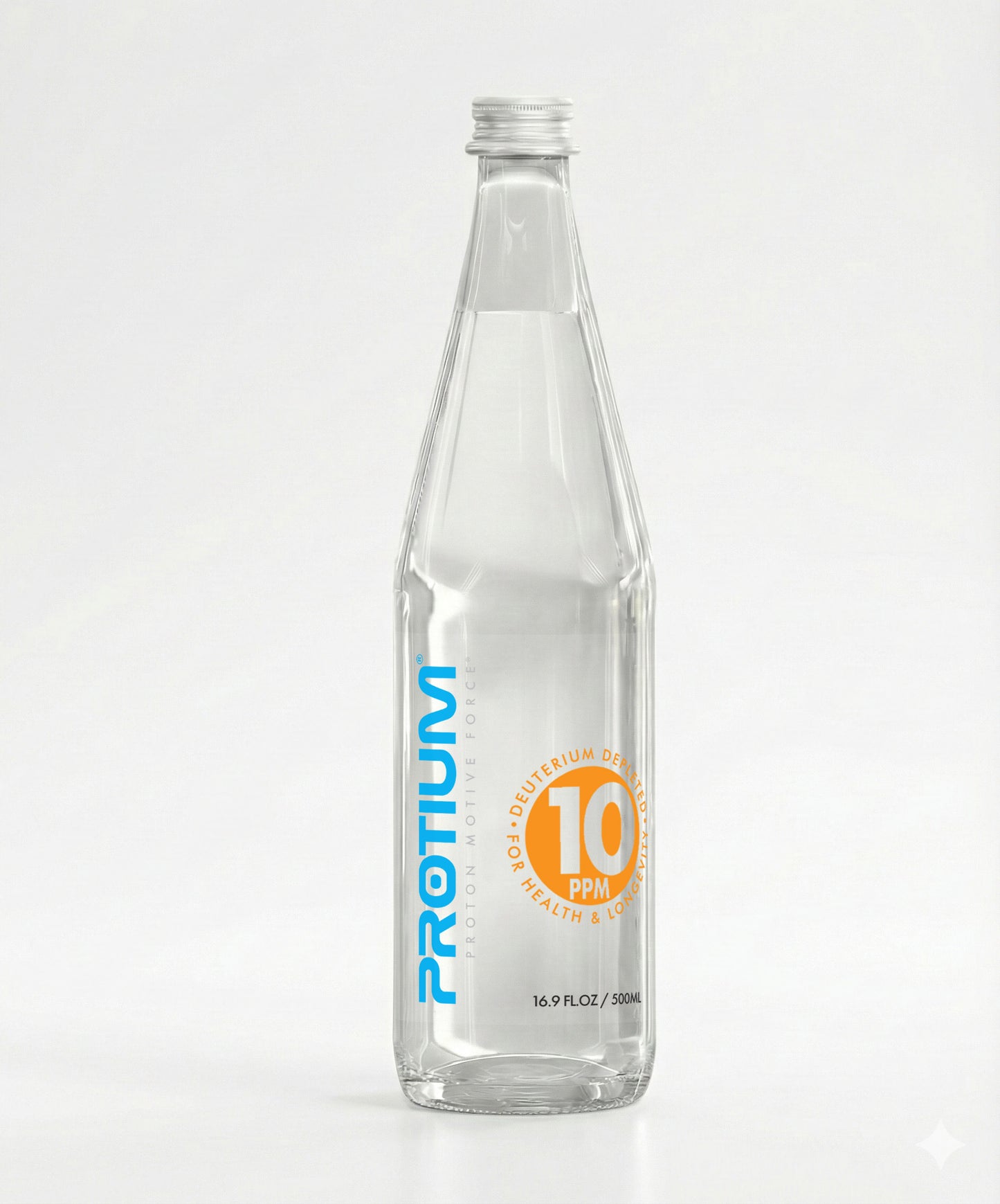 Protium™ 10 ppm Deuterium Depleted Water - 500 mL L / 16.9 fl. oz., Glass Bottles