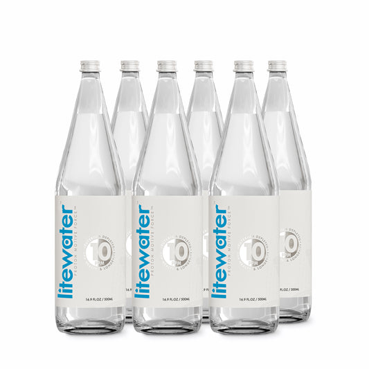 Litewater™ 10 ppm Deuterium Depleted Water - 1 L / 33.8 fl. oz., Glass Bottles (Case of 6)