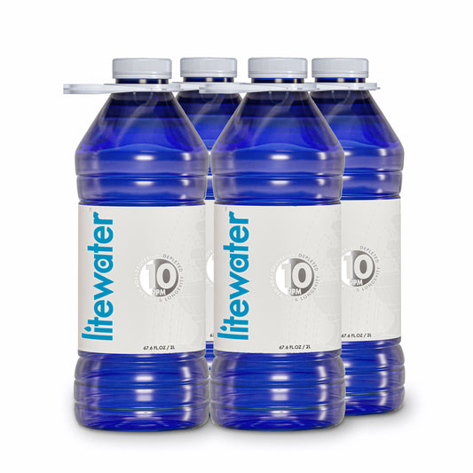Litewater™ 10 ppm Deuterium Depleted Water - 2 L / 67.6 fl. oz., PET Plastic Bottles (Case of 4)