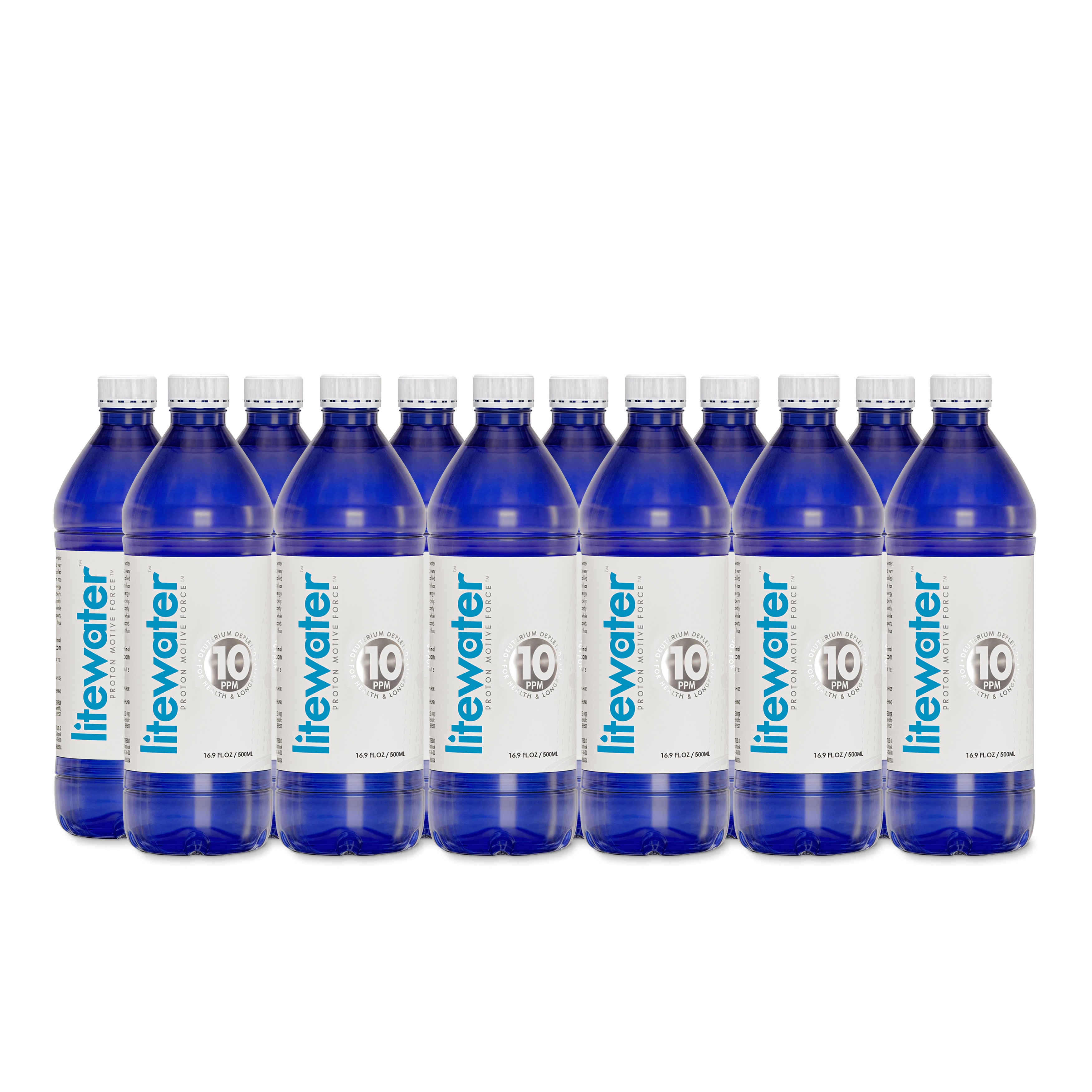 Litewater™  10 ppm Deuterium Depleted Water - 0.5 L / 16.9 fl. oz., PET Plastic Bottles (Case of 12)