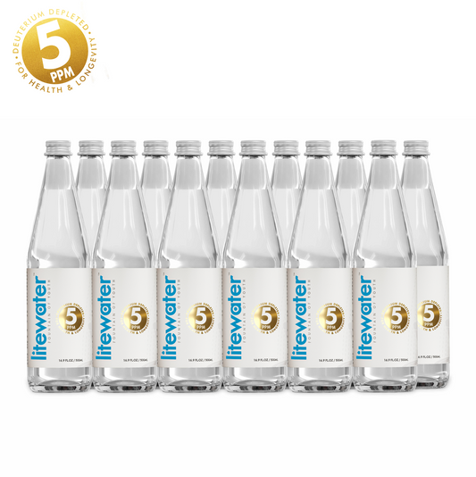 Litewater™ 5 ppm Deuterium Depleted Water - 0.5 L / 16.9 fl. oz., Glass Bottles (Case of 12)