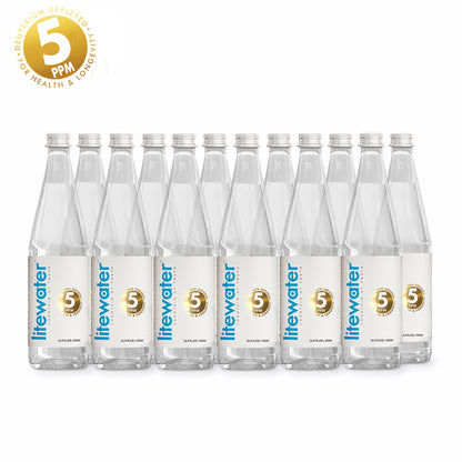 Litewater™ 5 ppm Deuterium Depleted Water - 0.5 L / 16.9 fl. oz., Glass Bottles (Case of 12)